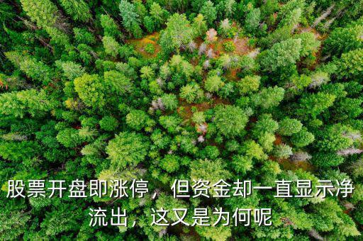 股票開盤即漲停，但資金卻一直顯示凈流出，這又是為何呢