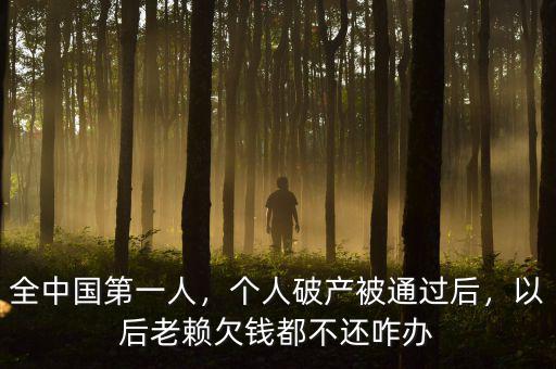 全中國第一人，個(gè)人破產(chǎn)被通過后，以后老賴欠錢都不還咋辦