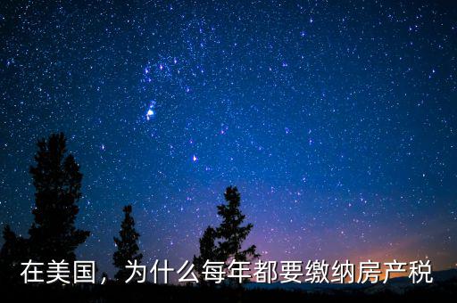 在美國，為什么每年都要繳納房產(chǎn)稅