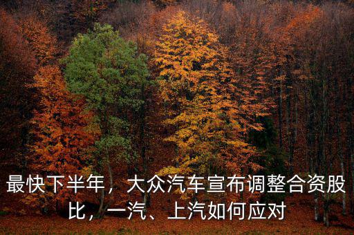 最快下半年，大眾汽車(chē)宣布調(diào)整合資股比，一汽、上汽如何應(yīng)對(duì)