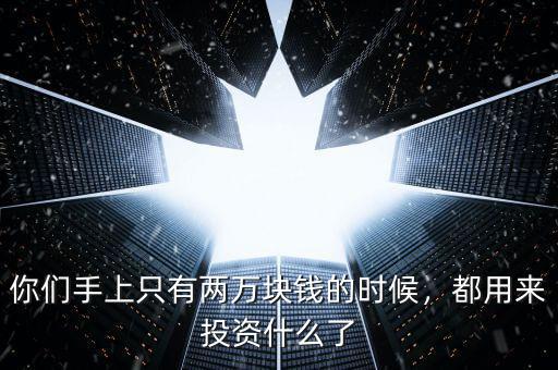 你們手上只有兩萬塊錢的時候，都用來投資什么了