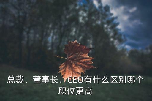 總裁、董事長、CEO有什么區(qū)別哪個職位更高