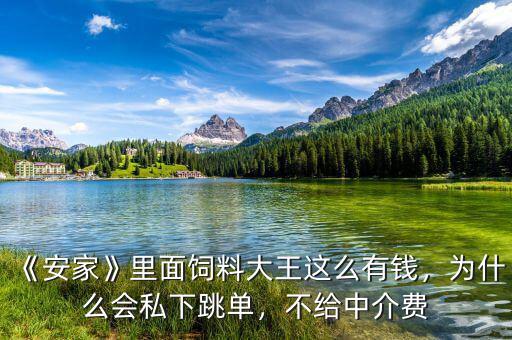 《安家》里面飼料大王這么有錢，為什么會私下跳單，不給中介費(fèi)