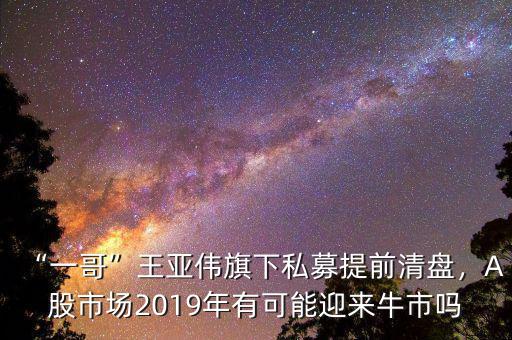 “一哥”王亞偉旗下私募提前清盤，A股市場2019年有可能迎來牛市嗎