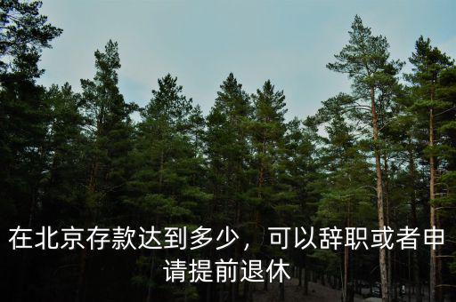 在北京存款達(dá)到多少，可以辭職或者申請?zhí)崆巴诵? class=