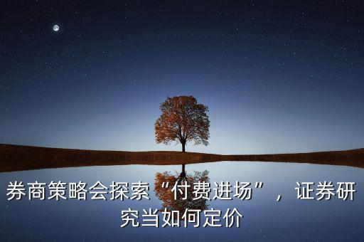 券商策略會(huì)探索“付費(fèi)進(jìn)場(chǎng)”，證券研究當(dāng)如何定價(jià)