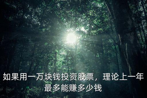 如果用一萬塊錢投資股票，理論上一年最多能賺多少錢