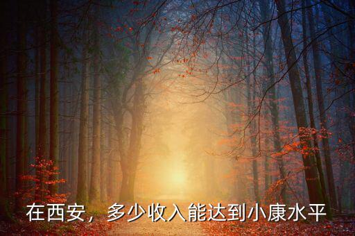 在西安，多少收入能達(dá)到小康水平