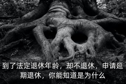 到了法定退休年齡，卻不退休，申請(qǐng)延期退休，你能知道是為什么