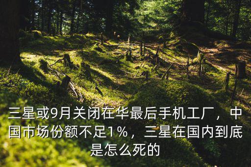 三星或9月關(guān)閉在華最后手機工廠，中國市場份額不足1％，三星在國內(nèi)到底是怎么死的