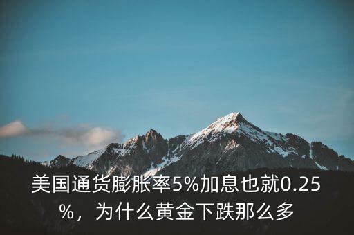 美國通貨膨脹率5%加息也就0.25%，為什么黃金下跌那么多