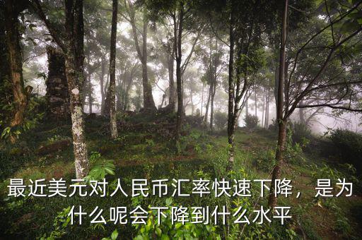 最近美元對人民幣匯率快速下降，是為什么呢會下降到什么水平