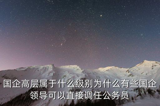 國企高層屬于什么級(jí)別為什么有些國企領(lǐng)導(dǎo)可以直接調(diào)任公務(wù)員