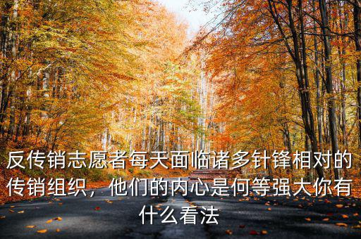 反傳銷志愿者每天面臨諸多針鋒相對的傳銷組織，他們的內心是何等強大你有什么看法
