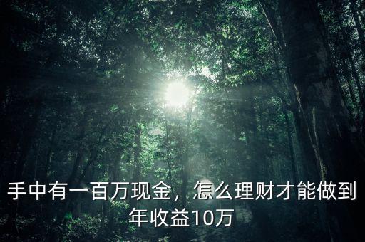 100萬現金怎么理財產品,想買個理財產品