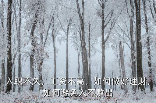 入職不久，工資不高，如何做好理財，如何避免入不敷出