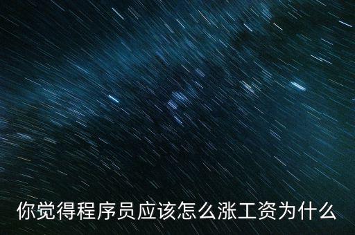 你覺(jué)得程序員應(yīng)該怎么漲工資為什么