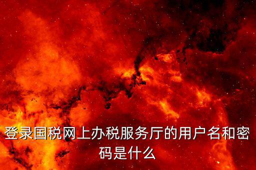 地稅用戶名登陸密碼是什么，地稅的用戶名是什么