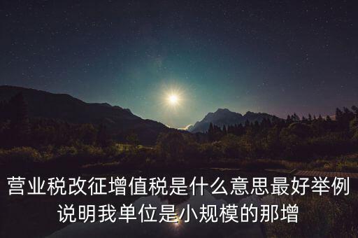 什么是改征增值稅，營業(yè)稅改征增值稅是什么意思最好舉例說明我單位是小規(guī)模的那增