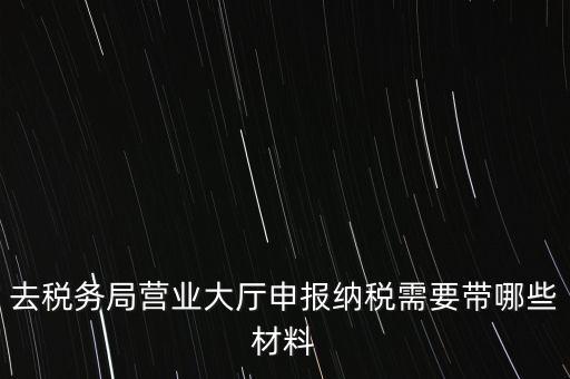 去稅務(wù)局營業(yè)大廳申報納稅需要帶哪些材料