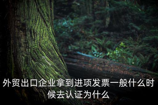 發(fā)票什么時(shí)候去認(rèn)證，外貿(mào)出口企業(yè)拿到進(jìn)項(xiàng)發(fā)票一般什么時(shí)候去認(rèn)證為什么