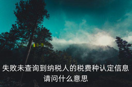 什么是未找到附稅認(rèn)定信息，個稅申報顯示未獲得單位稅種認(rèn)定信息是怎么回事
