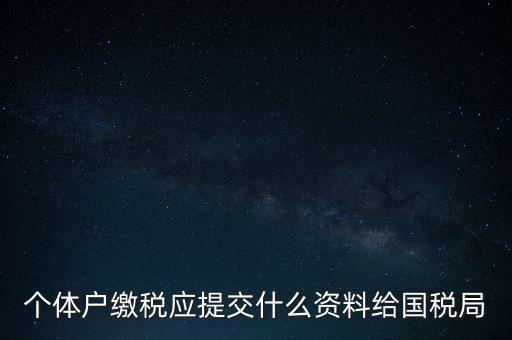 個(gè)體戶核稅什么材料，個(gè)體戶繳稅應(yīng)提交什么資料給國稅局