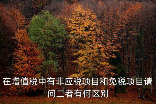 在增值稅中有非應(yīng)稅項(xiàng)目和免稅項(xiàng)目請(qǐng)問(wèn)二者有何區(qū)別