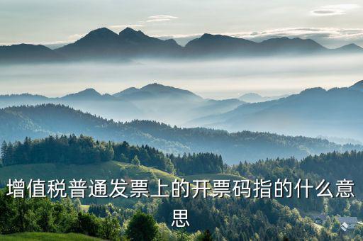 什么是發(fā)票稅控碼，增值稅普通發(fā)票上的開票碼指的什么意思