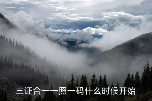 三證合一到什么時候，三證合一一照一碼什么時候開始