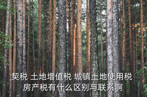 什么是土房稅，契稅 土地增值稅 城鎮(zhèn)土地使用稅 房產(chǎn)稅有什么區(qū)別與聯(lián)系啊