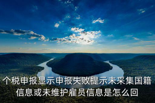 個稅申報顯示申報失敗提示未采集國籍信息或未維護(hù)雇員信息是怎么回