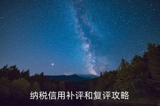 納稅信用補(bǔ)評(píng)和復(fù)評(píng)攻略
