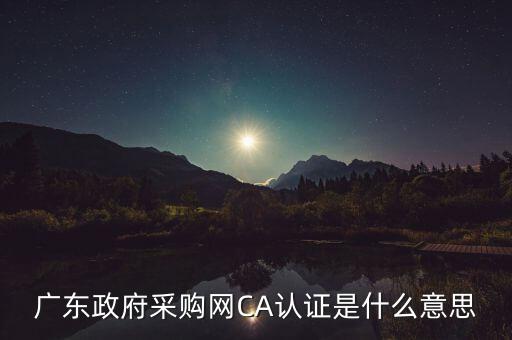 ca認(rèn)證是什么意思，廣東政府采購網(wǎng)CA認(rèn)證是什么意思