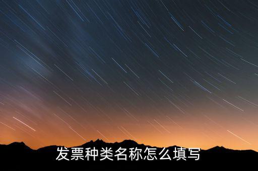 發(fā)票票種是填什么，發(fā)票類型號是什么啊