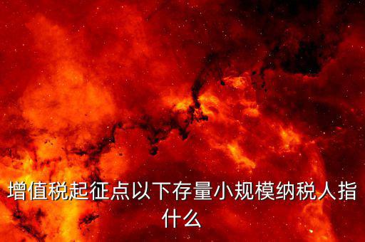 什么叫存量一般納稅人，什么是存量稅