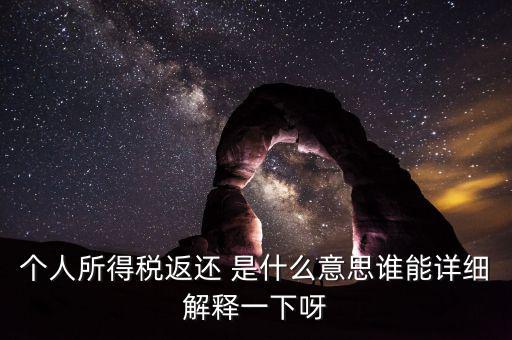 個人所得稅返還 是什么意思誰能詳細(xì)解釋一下呀