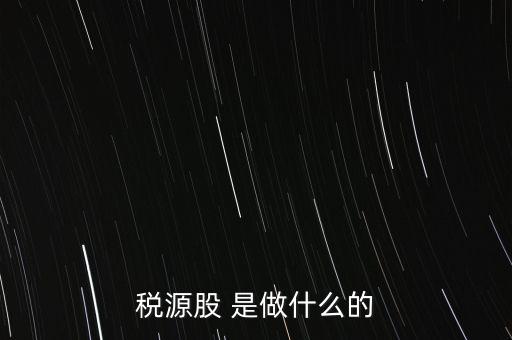 稅源管理二股什么意思，稅源股 是做什么的