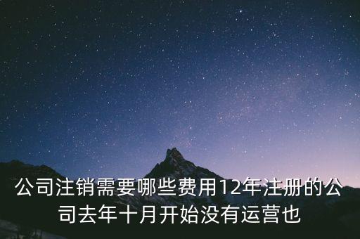 企業(yè)注銷要交些什么稅，公司注銷需要哪些費用12年注冊的公司去年十月開始沒有運營也