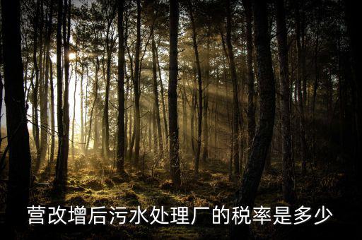 營(yíng)改增后污水處理廠(chǎng)的稅率是多少