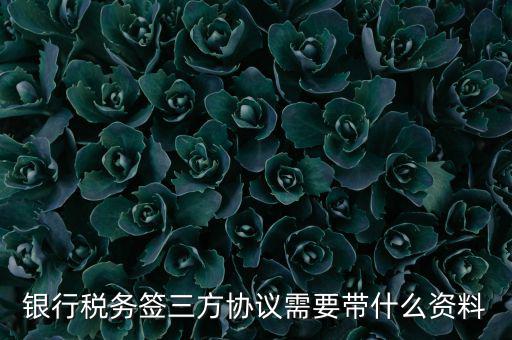 銀稅協(xié)議需要什么證件，銀行稅務(wù)簽三方協(xié)議需要帶什么資料