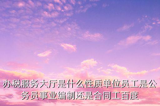 辦稅服務大廳是什么性質(zhì)單位員工是公務員事業(yè)編制還是合同工百度