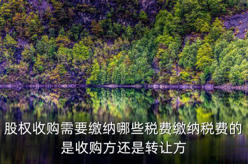 股權(quán)收購(gòu)交什么稅收，股權(quán)收購(gòu)需要繳納哪些稅費(fèi)繳納稅費(fèi)的是收購(gòu)方還是轉(zhuǎn)讓方