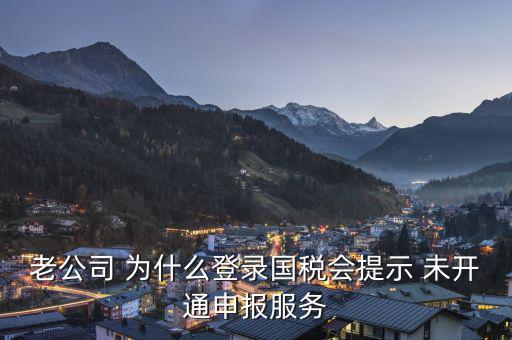 老公司 為什么登錄國(guó)稅會(huì)提示 未開通申報(bào)服務(wù)