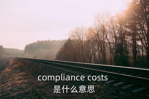 遵從成本什么意思，compliance costs 是什么意思