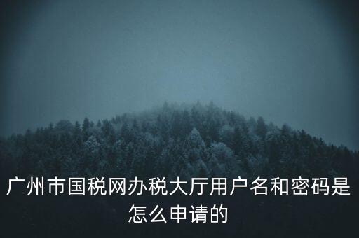 廣州市國(guó)稅網(wǎng)辦稅大廳用戶名和密碼是怎么申請(qǐng)的