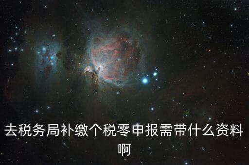 個(gè)稅補(bǔ)交帶什么資料，去稅務(wù)局補(bǔ)繳個(gè)稅零申報(bào)需帶什么資料啊