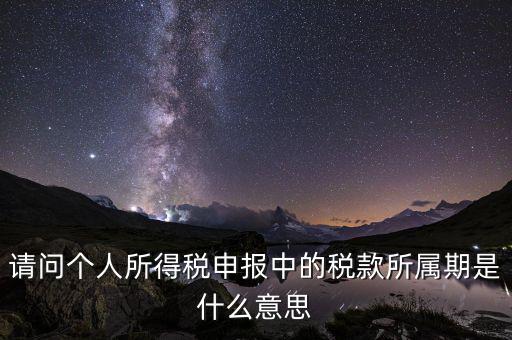 請(qǐng)問個(gè)人所得稅申報(bào)中的稅款所屬期是什么意思