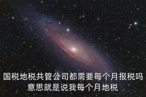 國稅地稅共管公司都需要每個(gè)月報(bào)稅嗎意思就是說我每個(gè)月地稅