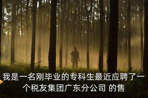 我是一名剛畢業(yè)的專科生最近應(yīng)聘了一個(gè)稅友集團(tuán)廣東分公司 的售